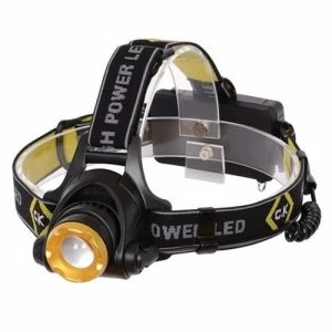 Image of C.K Tools Rechargable 200 Lumen Bright IP64 Rated Large LED Head Lamp Torch Flashlight