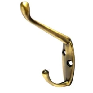 Image of BQ Brass Effect Zinc Alloy Hat Coat Hook Pack of 2