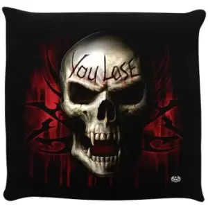 Image of Spiral Game Over Filled Cushion (One Size) (Black/Red) - Black/Red