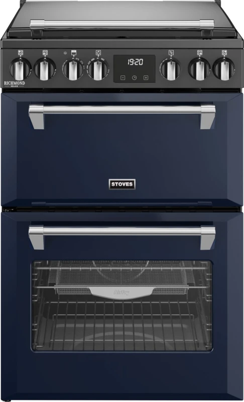 Image of Stoves 60cm wide Double Oven Dual Fuel Richmond DX MRA 60DF Mini Range Cooker - Midnight Blue - A/A Rated