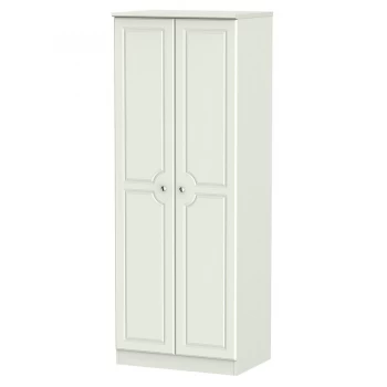 Image of Robert Dyas Montego Ready Assembled Tall 2-Door Wardrobe - Ash Grey