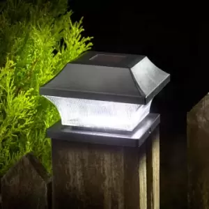 Image of SuperBright LED Solar Post Light (2 Pack) White Black