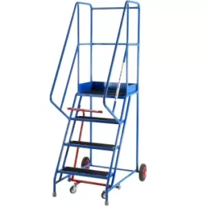 Image of 4 Tread Mobile Warehouse Stairs Anti Slip Steps 2m Portable Safety Ladder