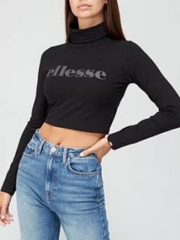 Image of Ellesse Heritage Volitans Crop Long Sleeve T-Shirt - Black