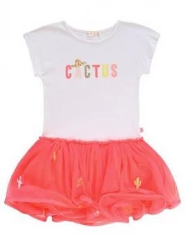 Image of Billieblush Girls Short Sleeve Jersey Top Tutu Dress - White