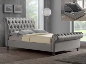 Image of Birlea Castello 4ft6 Double Grey Upholstered Fabric Ottoman Bed Frame