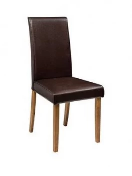 Image of Julian Bowen Pair Of Hudson Fuax Leather Dining Chairs - Brown