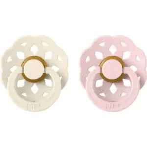 Image of BIBS Boheme Natural Rubber Size 2: 6+ months dummy Ivory / Blossom 2 pc