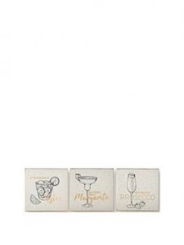 Image of Graham & Brown Drinks Collection ; Set Of 3 Printed Canvases