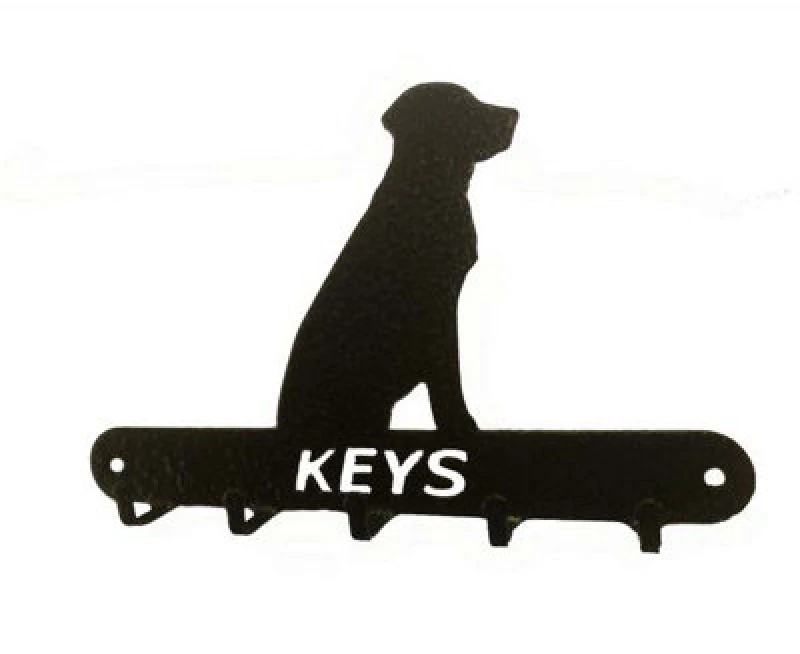 Image of Poppy Forge Labrador Key Holder - Steel - L15 X H9cm - Black