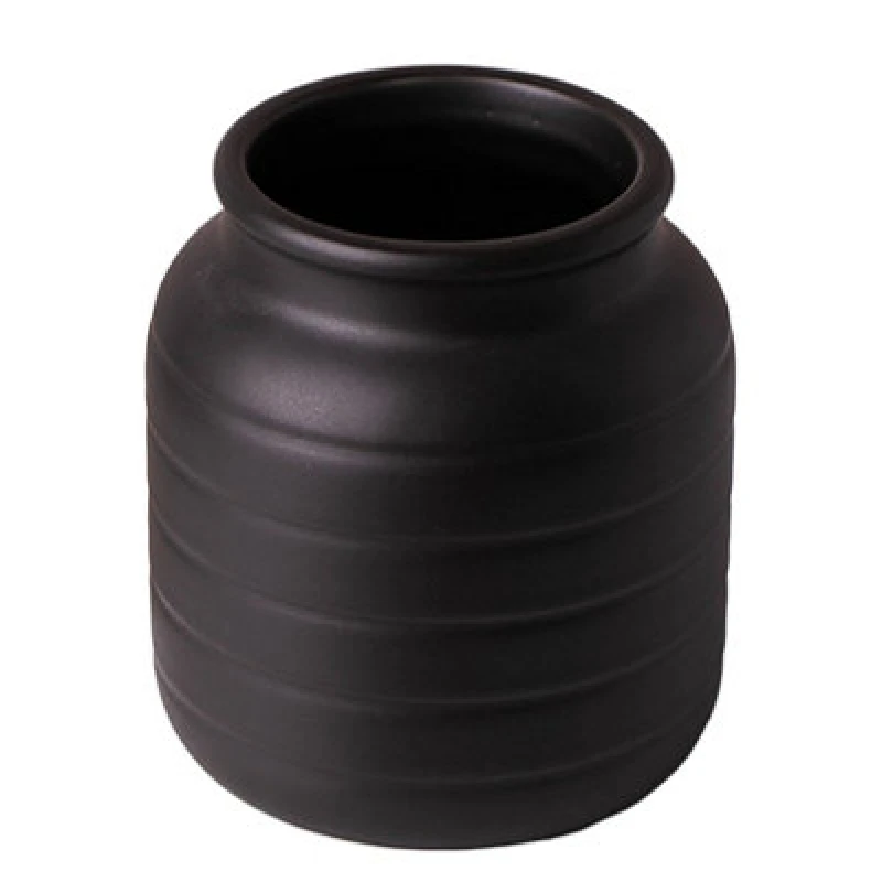 Image of Leaf Black Vase Planter 13 x 13 x 14cm Black unisex
