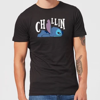 Image of Disney Lilo And Stitch Chillin Mens T-Shirt - Black - 5XL