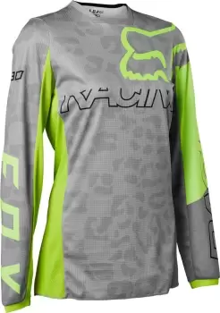 Image of FOX 180 Skew Ladies Motocross Jersey, grey-yellow, Size L for Women, grey-yellow, Size L for Women