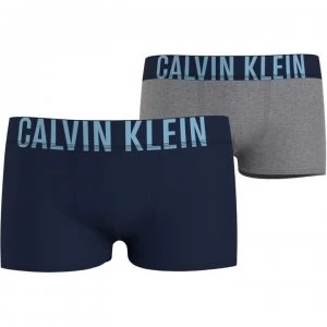 Image of Calvin Klein 2 Pack of Trunks - Grey/Navy 0UC