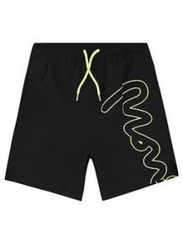 Image of Money Boys Outline Sig Swim Short - Black