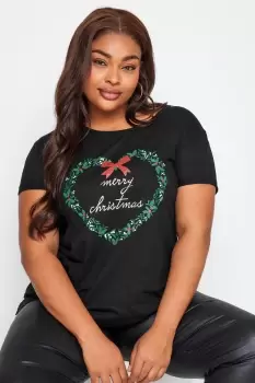 Image of 'Merry Christmas' Slogan T-Shirt