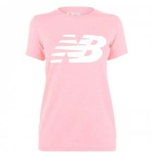 Image of New Balance Logo Graphic QT T Shirt Ladies - Pink