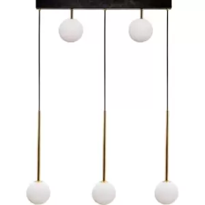 Image of Ali Long Short Bar Pendant Ceiling Light, Black, Gold, x G9