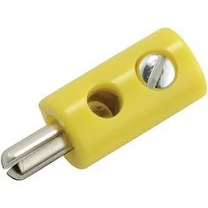 Image of Mini jack plug Plug straight Pin diameter 2.6mm Yellow