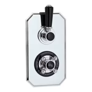 Image of Hudson Reed Twin Concealed Shower Valve - Chrome/Black