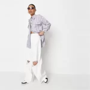 Image of Missguided Petite Extreme Distressed Jeans - Purple