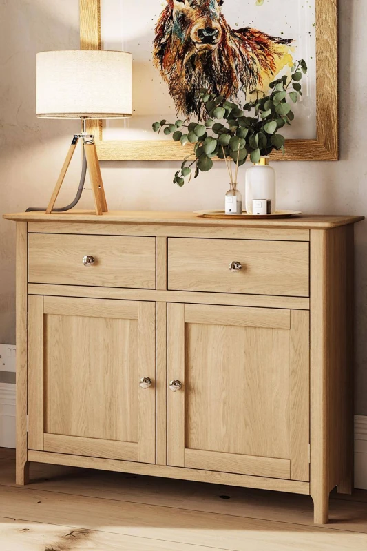 Image of FW Style Taberno Solid Oak Sideboard Natural, Brown TABSB22OK