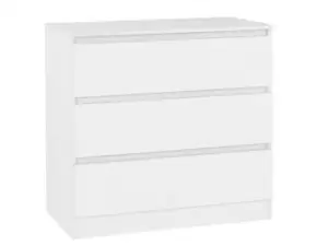 Image of Seconique Malvern White 3 Drawer Low Chest of Drawers