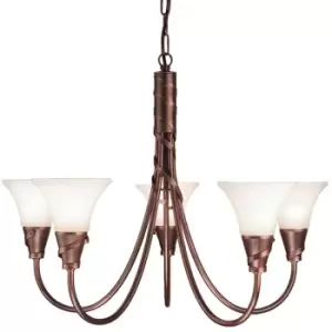 Image of 5 Bulb Chandelier Hanging Pendant LIght Copper Patina LED E14 60W Bulb