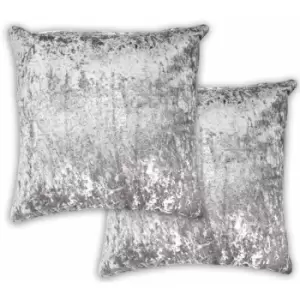 Image of Emma Barclay Crushed Velvet Cushion Cover, Silver, 43 x 43 Cm