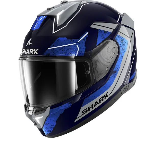 Image of Shark SKWAL i3 Rhad Blue Chrom Silver BUS Full Face Helmet Size XS