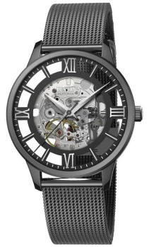 Image of Festina Mens Automatic Skeleton Black Mesh Bracelet Watch