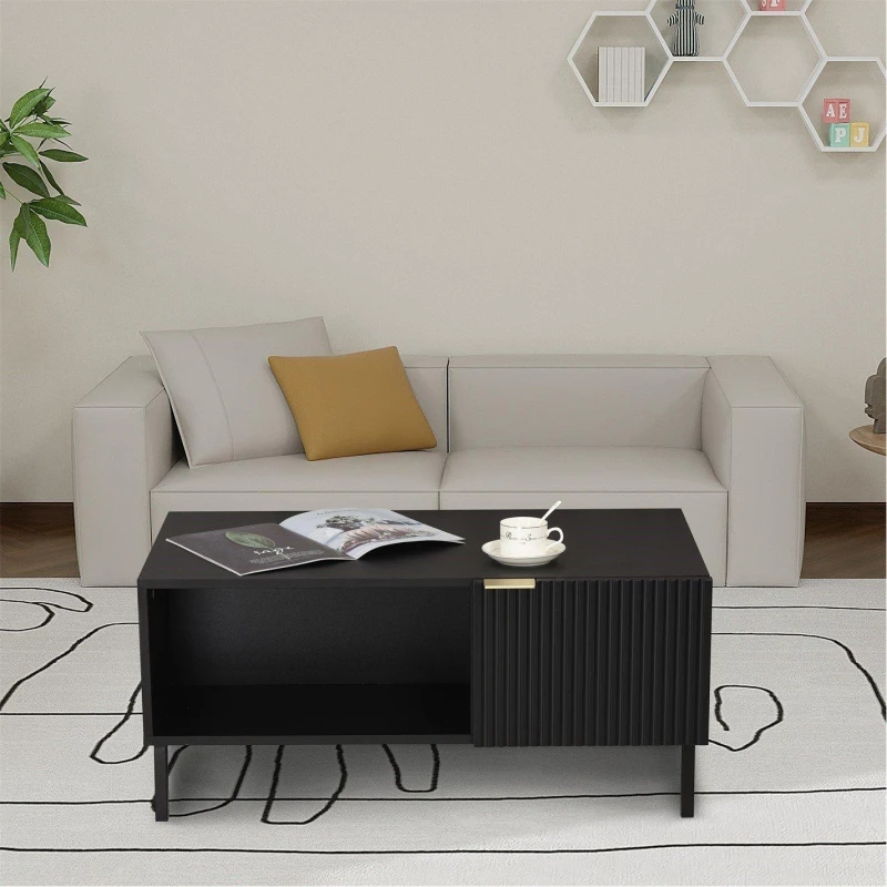 Image of Homelife Fleur Coffee Table - Black One Size