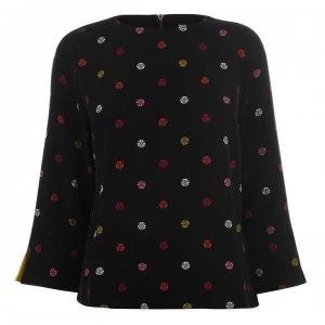 Image of Biba Contour Cuff Shell Blouse - Logo Spot