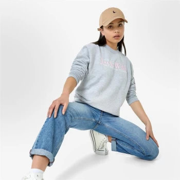 Image of Jack Wills Manton Boyfriend Crew Neck Sweatshirt - Grey Marl