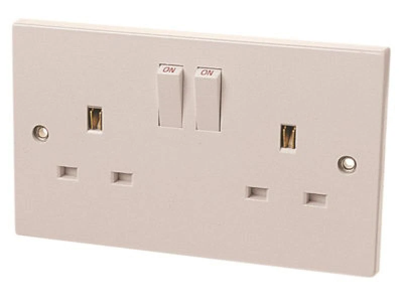 Image of Dencon 4409Nb Switched Socket 2-Gang 13A Dcn4409Nb