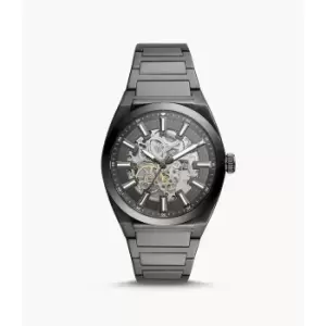 Image of Fossil Mens Everett Automatic Stainless Steel Watch - Smoke