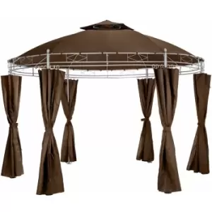 Image of Luxury gazebo 350cm Siana - garden gazebo, camping gazebo, party gazebo - brown - brown