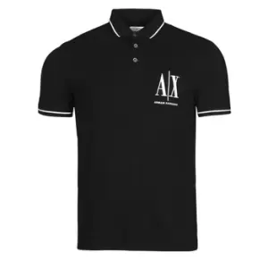 Image of Armani Exchange 8NZFPA-Z8M5Z mens Polo shirt in Black - Sizes XXL,S,M,L,XL