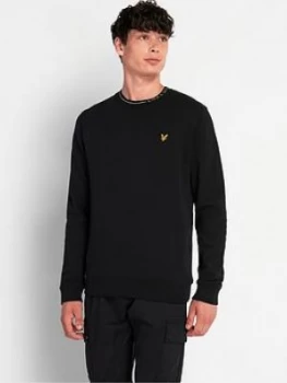 Image of Lyle & Scott Branded Ringer Sweatshirt - Black