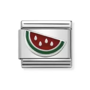 Image of Nomination Classic Silver & Enamel Watermelon Charm