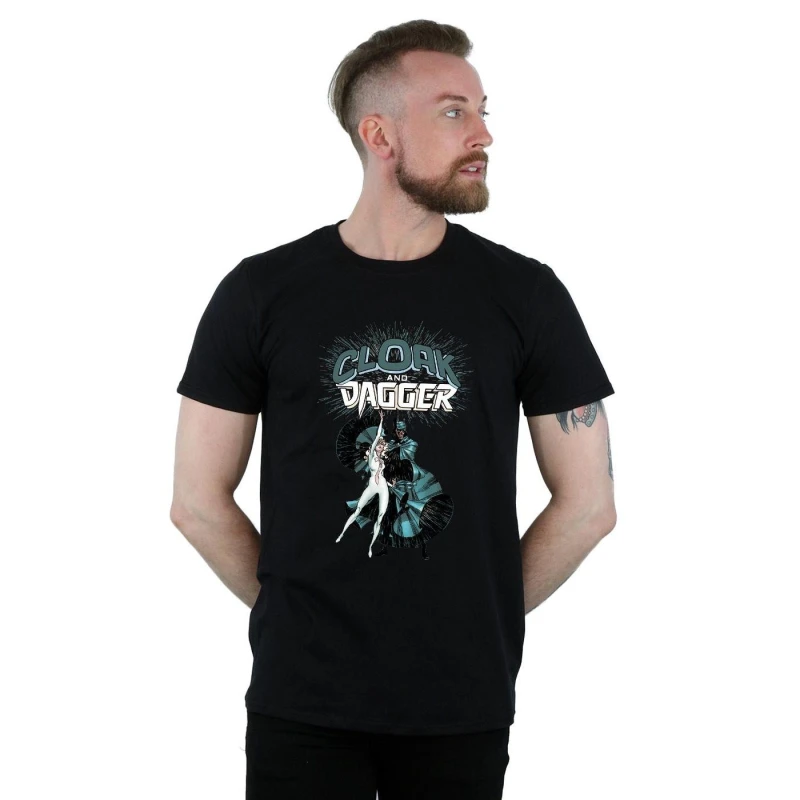 Image of Marvel Marvel Men Cloak And Dagger Shadow Dance T-Shirt in Black Size: Small Black S Male 5057864491500