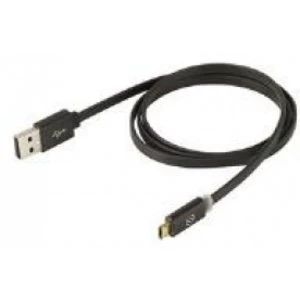 Image of Scosche 1.8 m flatOUT LED Micro Reversible Charge and Sync Cable for Micro USB Devices Black