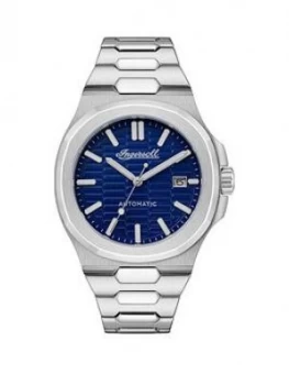Image of Ingersoll Ingersoll The Catalina Blue Date Automatic Dial Stainless Steel Bracelet Watch