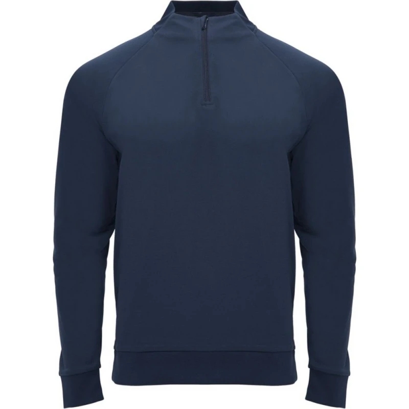 Image of ROLY Mens Epiro Quarter Zip Long-Sleeved Sweatshirt in Navy Size: Medium Navy Male M