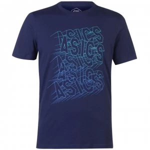 Image of Asics Wall T Shirt Mens - Blue/Blue