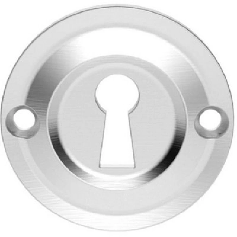 Image of Loops 42mm Standard Keyhole Profile Escutcheon Rounded Ridge Satin Chrome Multi unisex