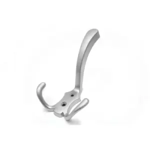 Image of GTV Triple Hat Coat Hanger Hook Door Wall Bath with Fixings - Colour Aluminium,
