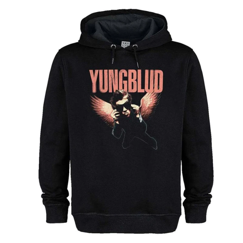 Image of Amplified Mens Wings Yungblud Hoodie in Black Size: XS Black Male XS