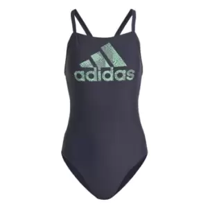 Image of adidas Big Logo Swimsuit Ladies - Blue