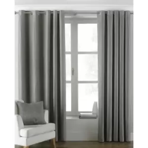 Image of Riva Home Atlantic Eyelet Ringtop Curtains (168 x 137cm) (Grey) - Grey